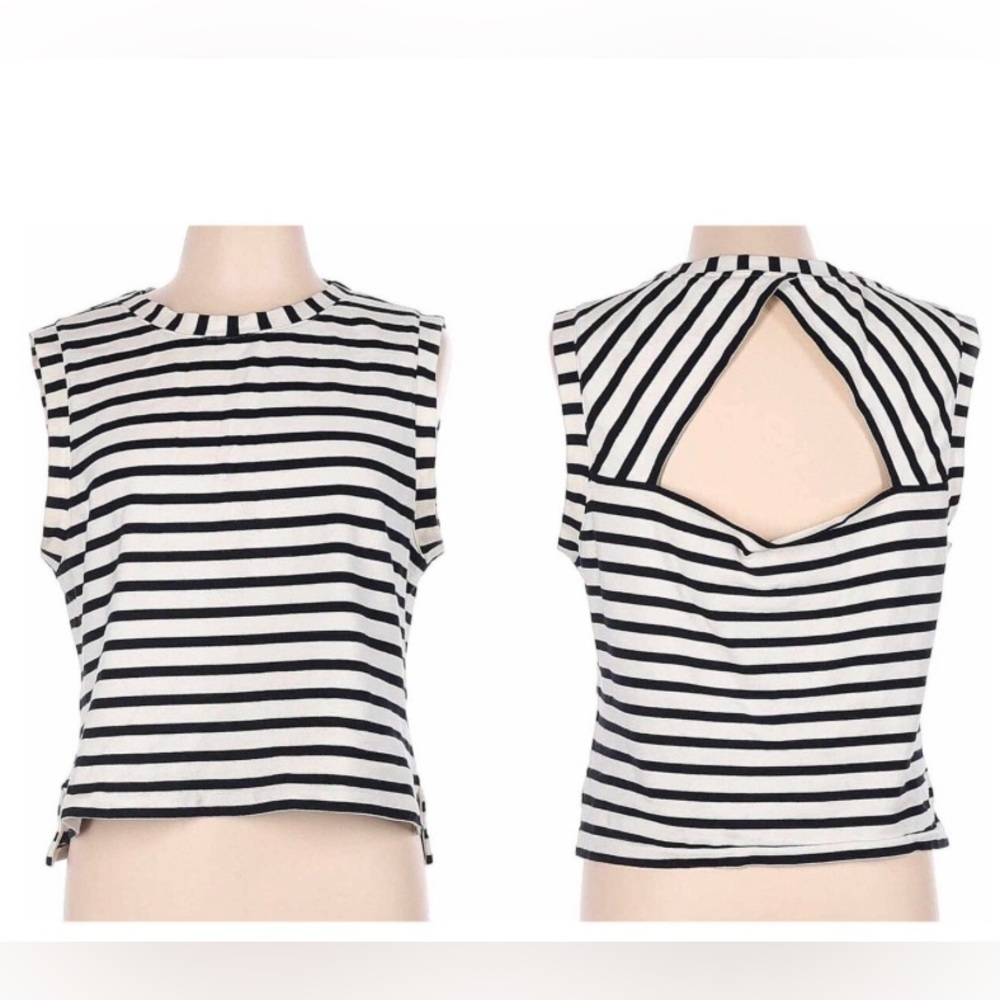 NWT Maeve by Anthropologie Striped Crop Top Size Large